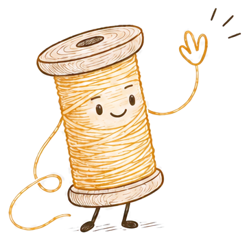 Filo, the thread spool, waving goodbye