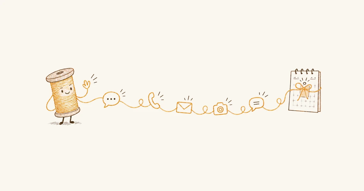 Filo hooking its thread into a browser address bar